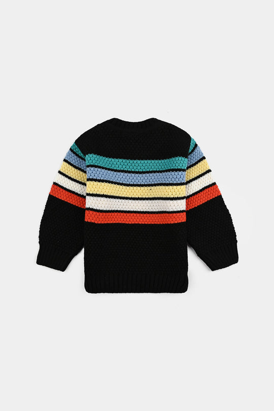 Infant Boys Acrylic Sweater-Multi Stripe