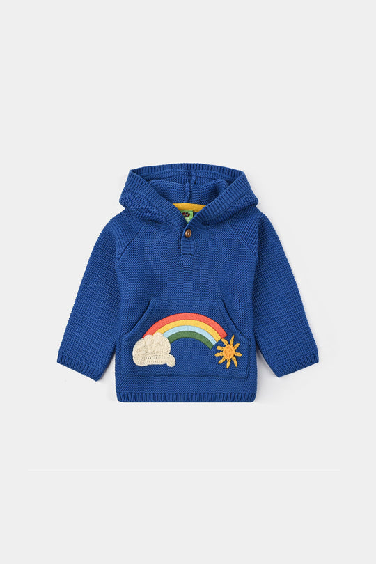 Infant Boys Acrylic Sweater-Rainbow - Royal Blue