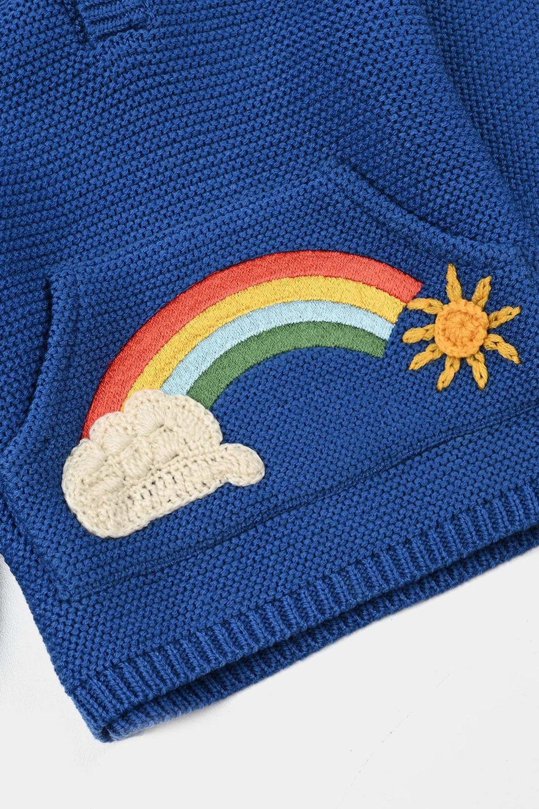 Infant Boys Acrylic Sweater-Rainbow - Royal Blue