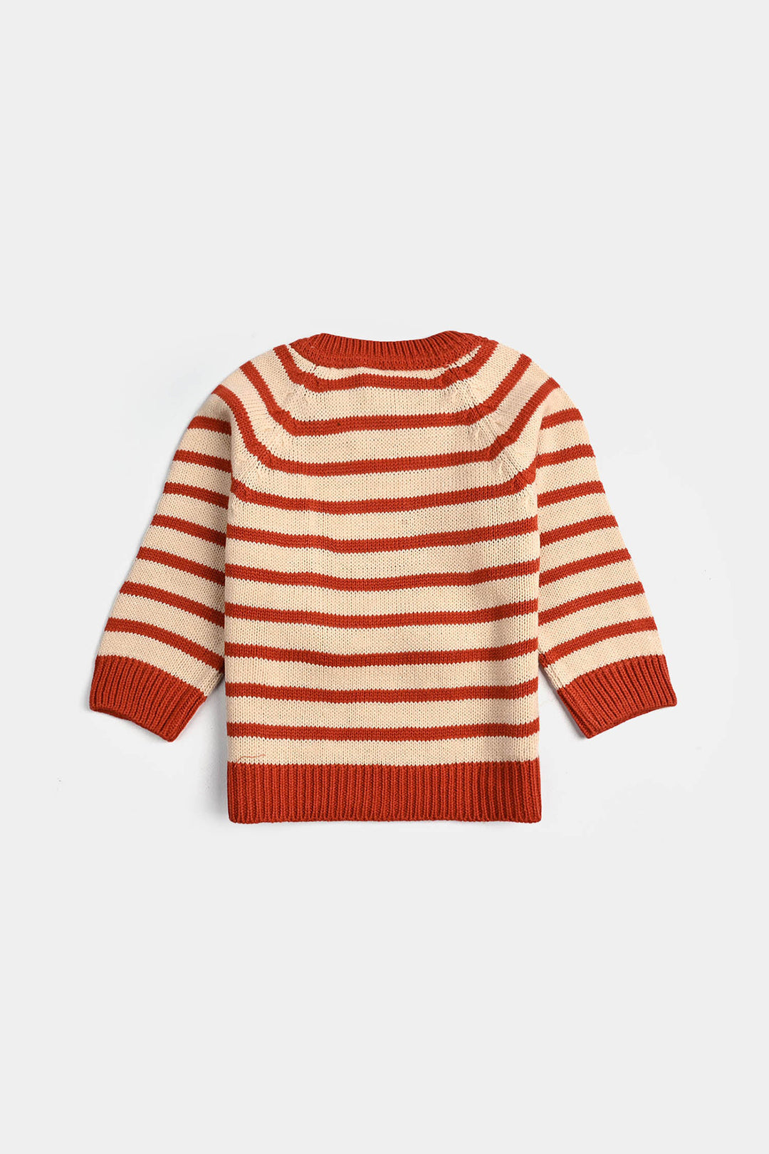 Infant Boys Acrylic Sweater-Tractor - Rust
