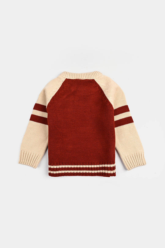 Infant Boys Acrylic Sweater-Twenty Eight - Rust