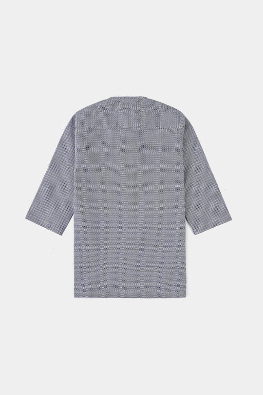 Infant Boys Cotton Printed Kurta (Geometrical)-L.grey