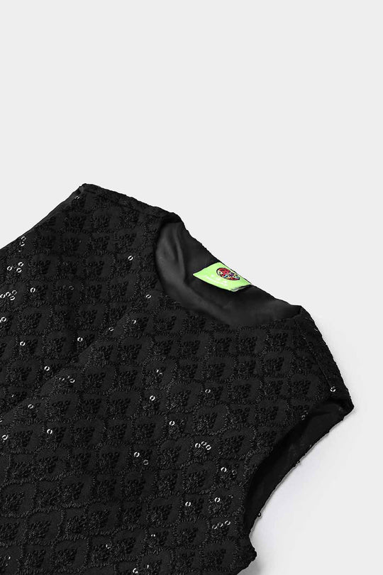 Infant Boys Poly Viscose Waistcoat (Monotone)-BLACK