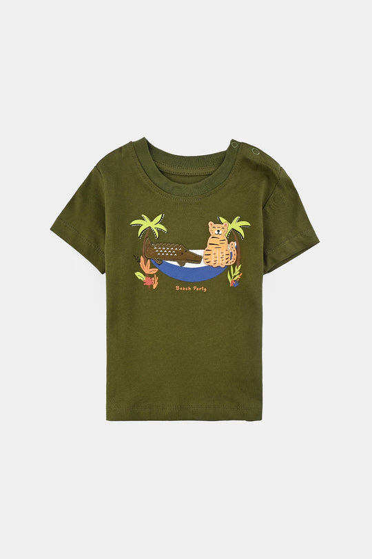 Infant Boys Cotton Jersey T-Shirt - Green