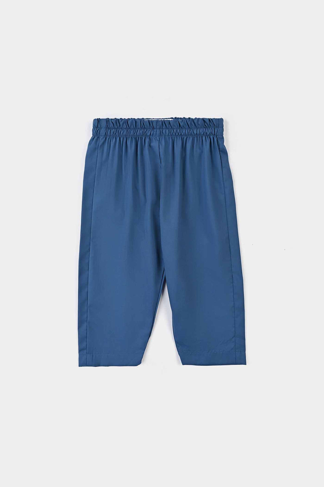 Infant Boys Cotton Kurta Pajama Suit (Floral EMB)-T.Blue