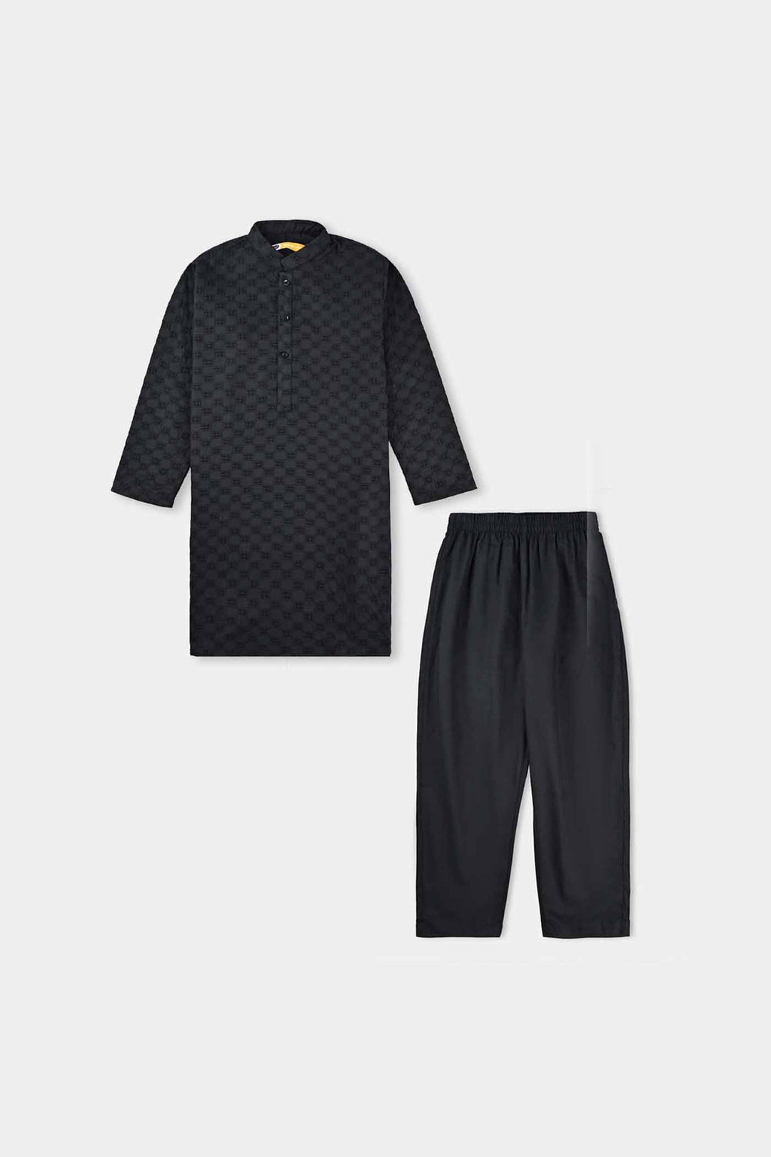 Boys Cotton Shalwar Suit (Chicken)-BLACK