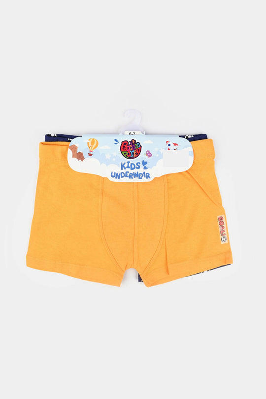 Boys Cotton Jersey Boxer Goal-Pack 0f 2-Citrus/Blue