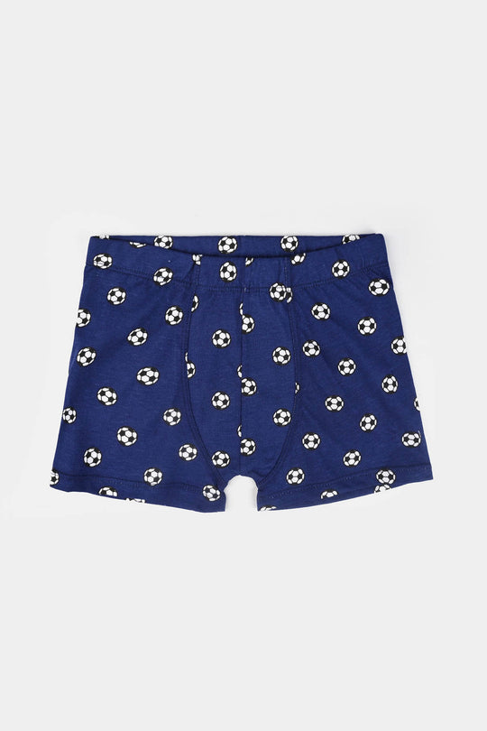 Boys Cotton Jersey Boxer Goal-Pack 0f 2-Citrus/Blue