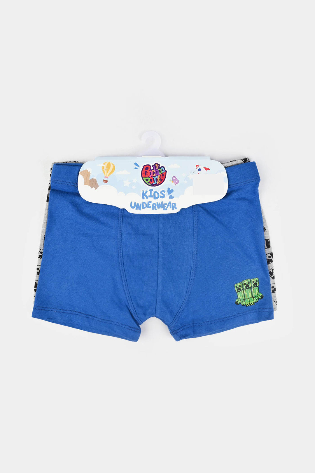 Boys Cotton Jersey Boxer-Pack 0f 2-Blue/Grey