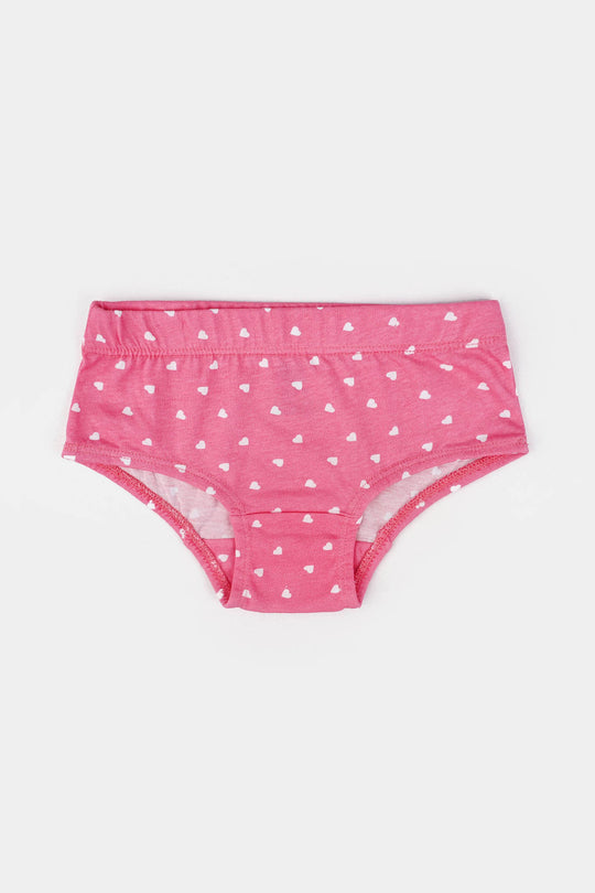 Girls Cotton Jersey Panties Pack Of 2-Hearts & DOT-H.Pink/Vanilla
