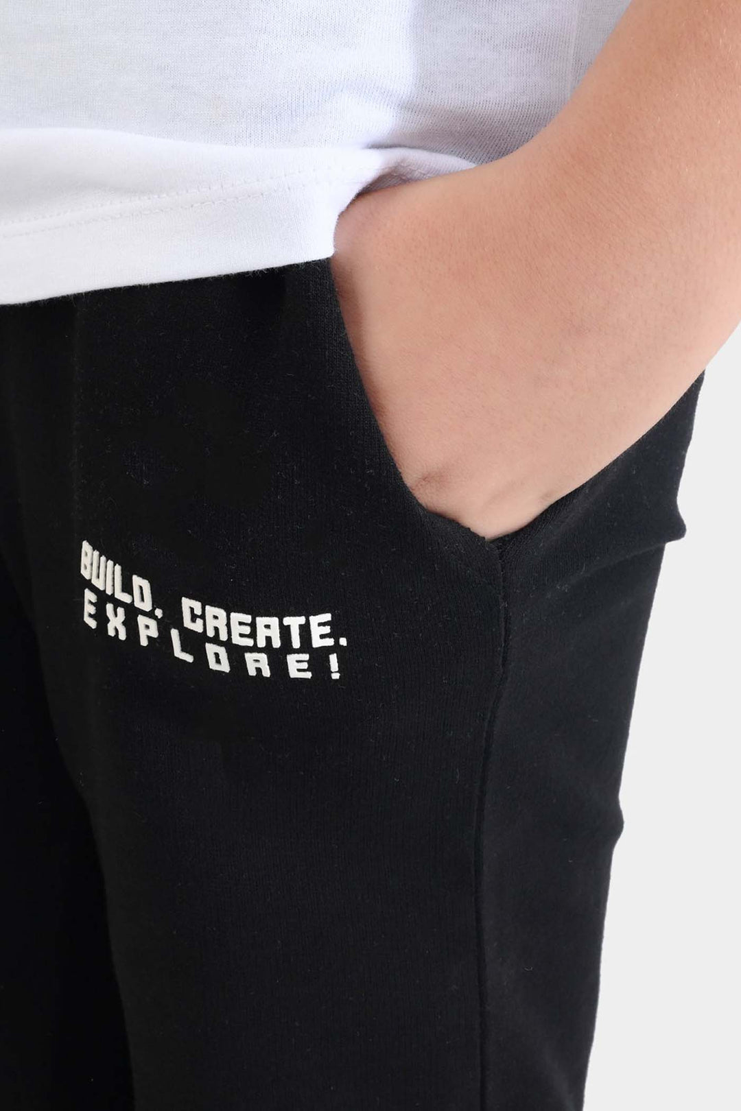 Boys Jersey/Terry 2 Piece Suit - White/Black