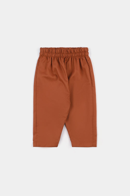 Infant Boys Poly Viscose Kurta Pajama Suit (Dobby)-BROWN