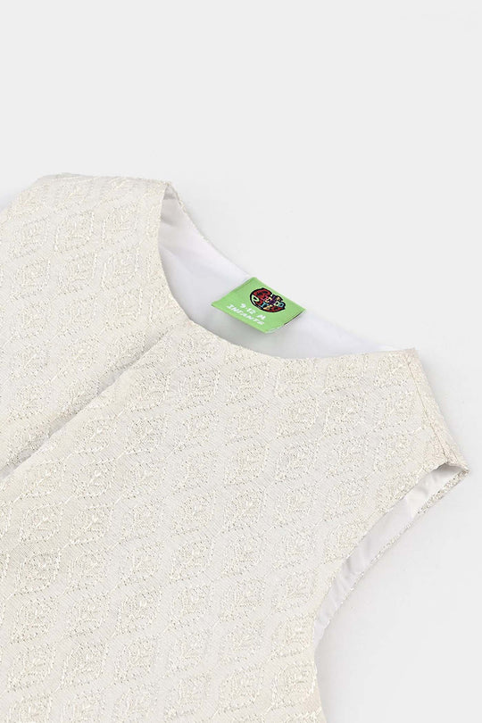Infant Boys Poly Viscose Waistcoat (Monotone)-Off.White