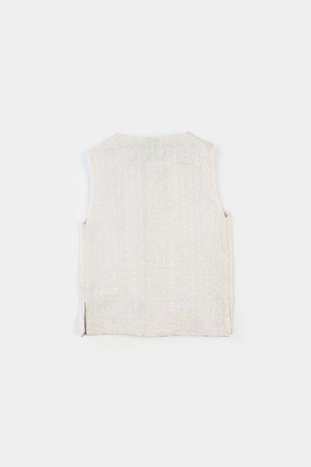 Infant Boys Poly Viscose Waistcoat (Monotone)-Off.White