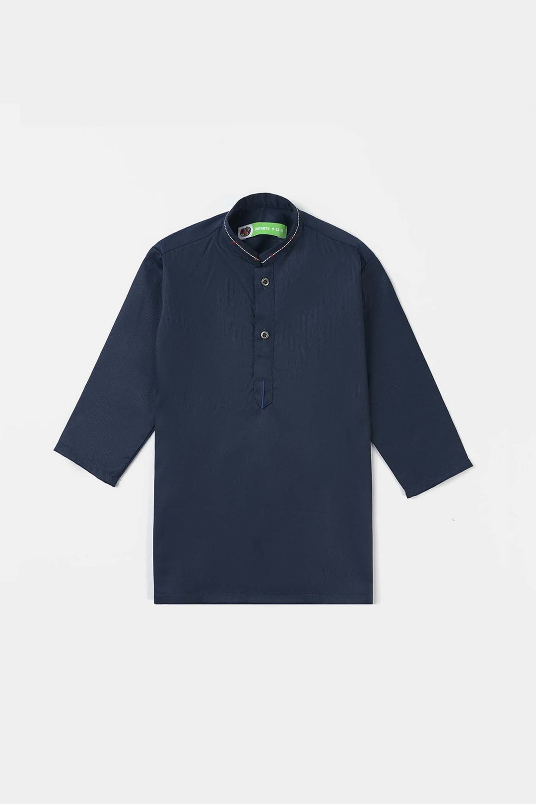 Infant Boys Poly Viscose Kurta Pajama Suit (Cut N Sew)-NAVY