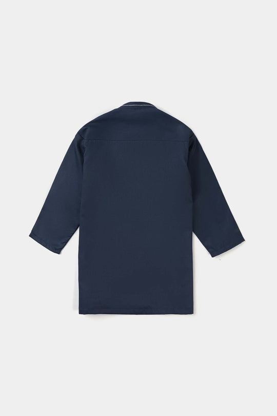 Infant Boys Poly Viscose Kurta Pajama Suit (Cut N Sew)-NAVY