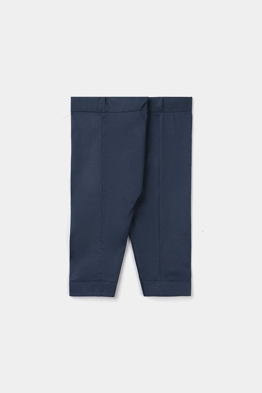 Infant Boys Poly Viscose Kurta Pajama Suit (Cut N Sew)-NAVY