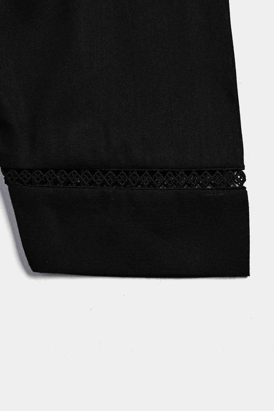 Infant Girls Cotton Shalwar lace-BLACK