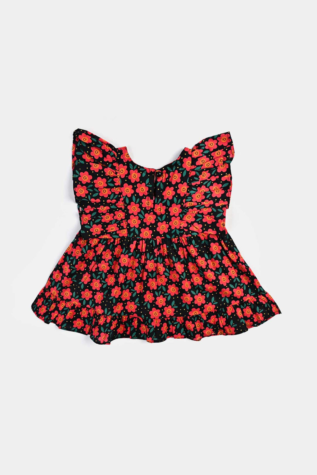 Infant Girls Cotton Poplin Casual Frock-Multi