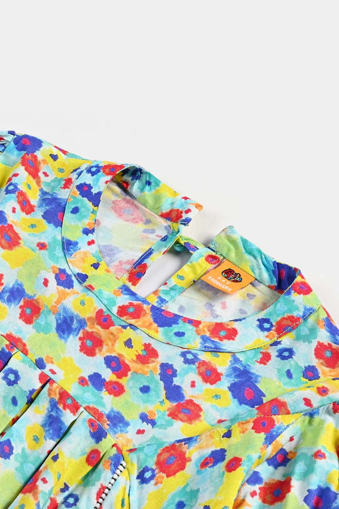 Girls Cotton Viscose Casual Top Color Full Pleated-Multi