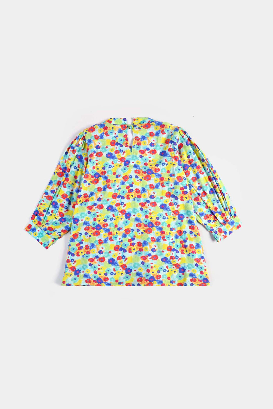 Girls Cotton Viscose Casual Top Color Full Pleated-Multi
