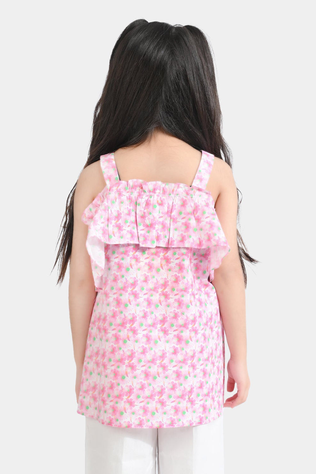 Girls Cotton Poplin Casual Top Daisy-Pink