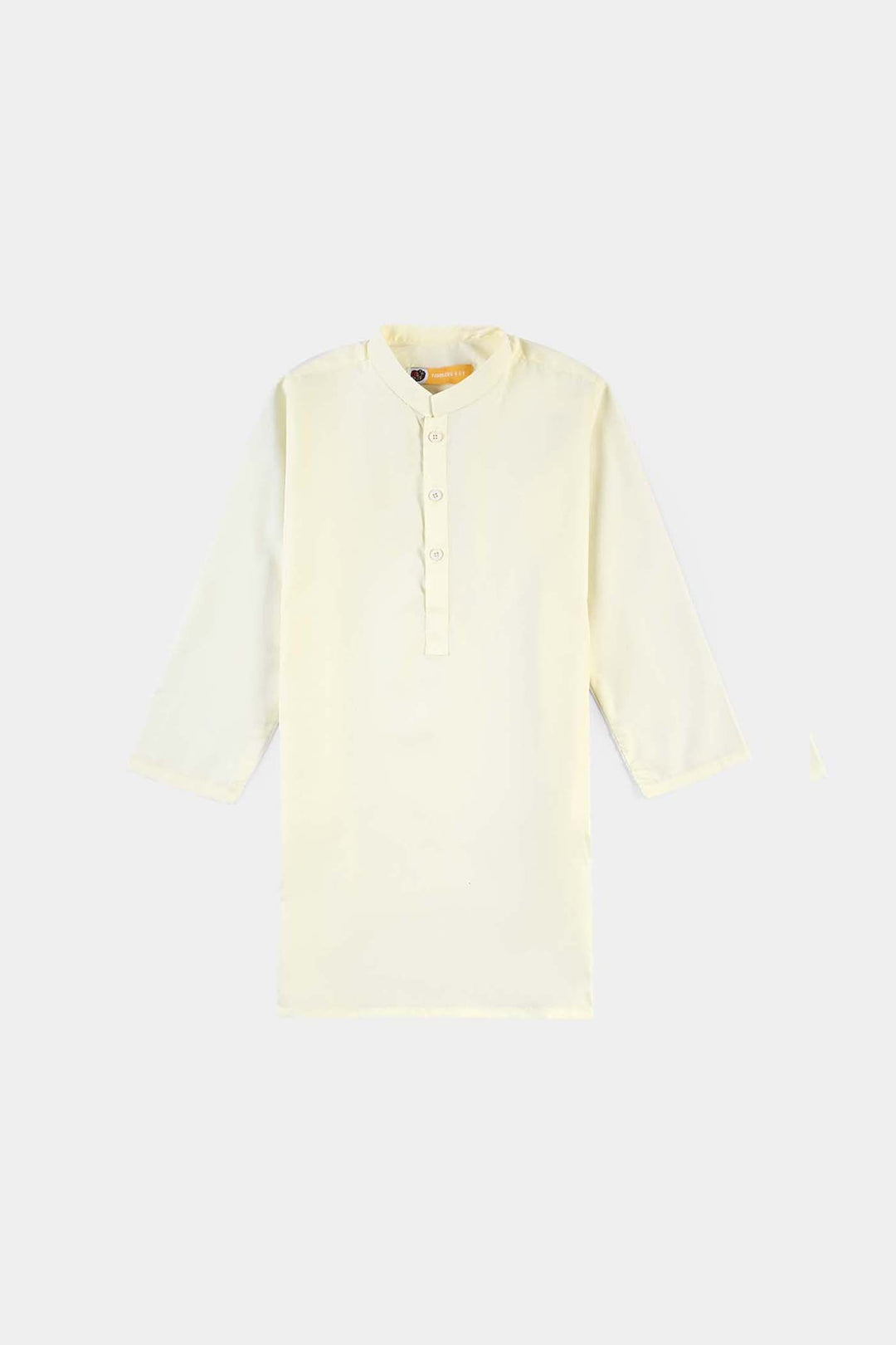 Boys Poly Viscose Kurta Pajama Suit (Square PKT)-Off White
