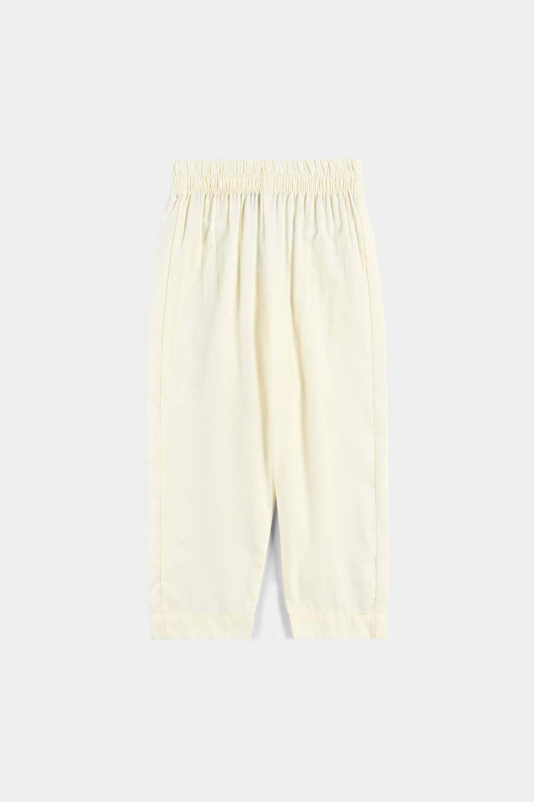 Boys Poly Viscose Kurta Pajama Suit (Square PKT)-Off White