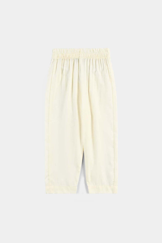 Boys Poly Viscose Kurta Pajama Suit (Square PKT)-Off White