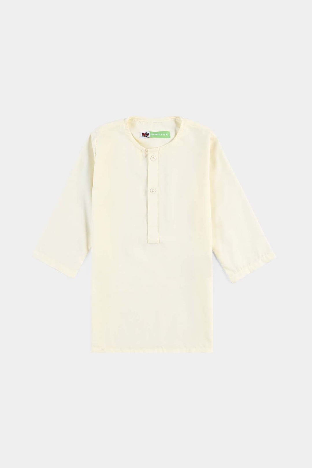 Infant Boys Poly Viscose kurta pajama Suit-OFF-White