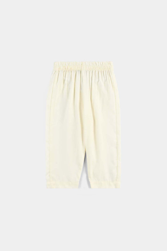 Infant Boys Poly Viscose kurta pajama Suit-OFF-White