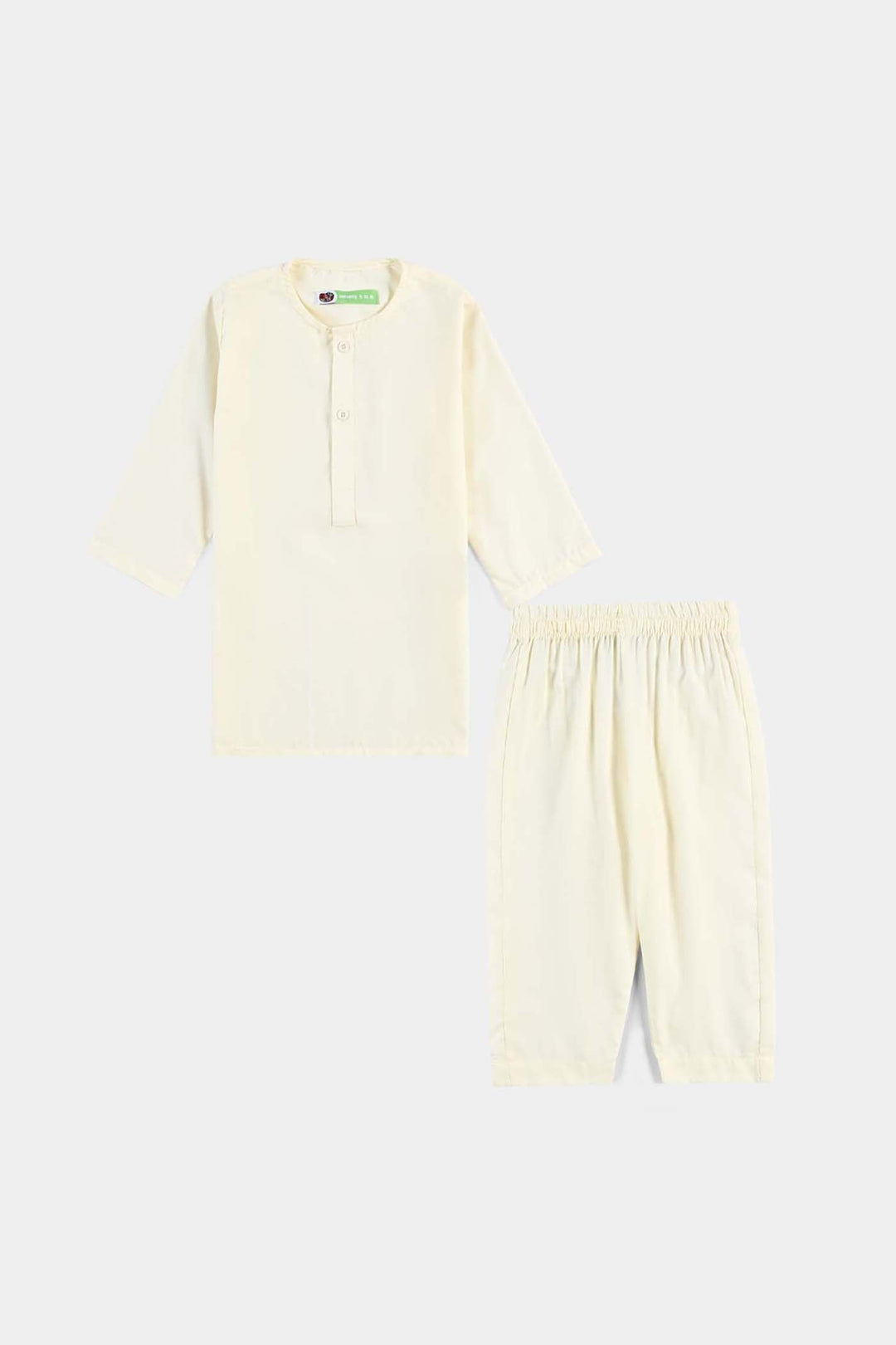 Infant Boys Poly Viscose kurta pajama Suit-OFF-White