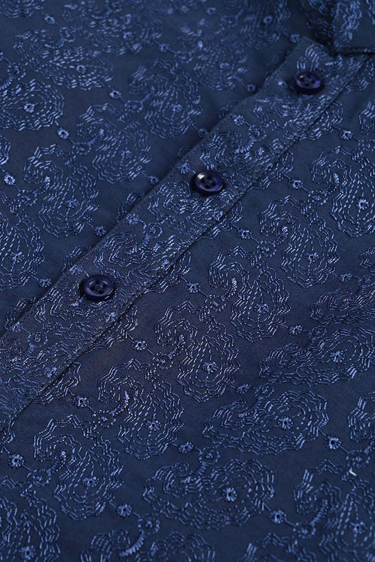 Boys Kurta (Chicken)-NAVY