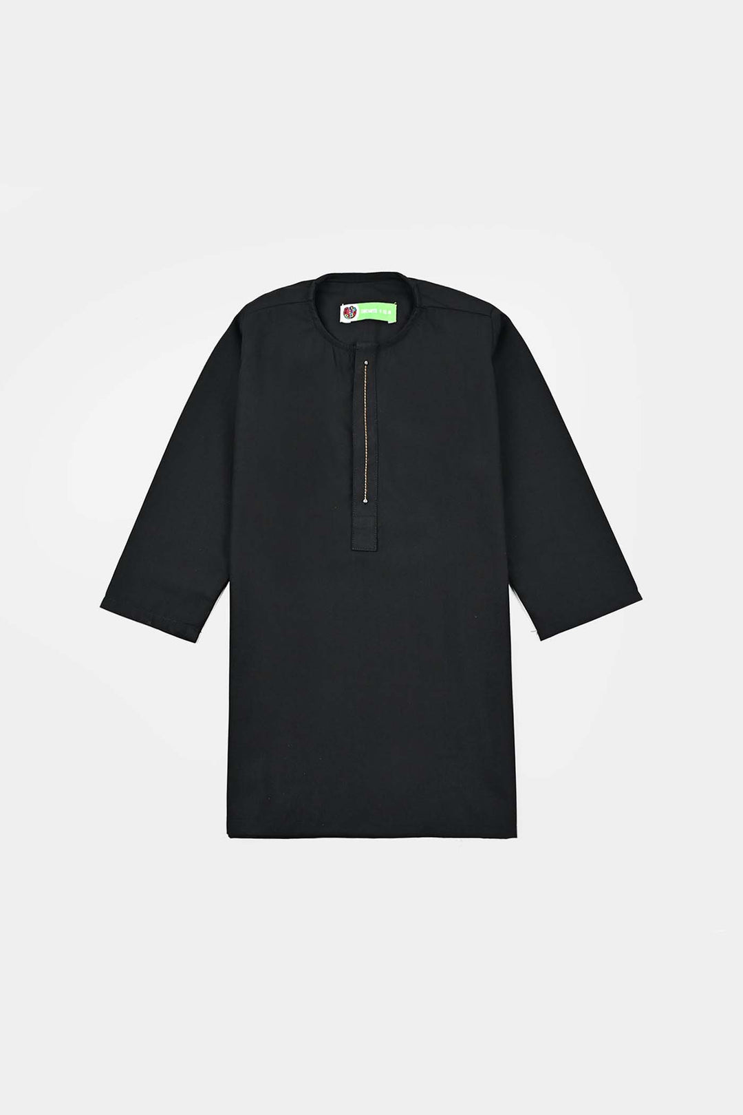 Infant Boys Poly Viscose kurta Shalwar Suit (Blended)-BLACK