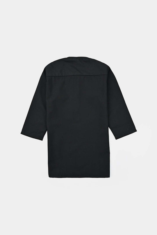 Infant Boys Poly Viscose kurta Shalwar Suit (Blended)-BLACK