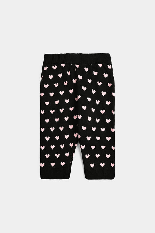 Infant Girls Acrylic Co-Ord Set Jacquard Heart - Multi