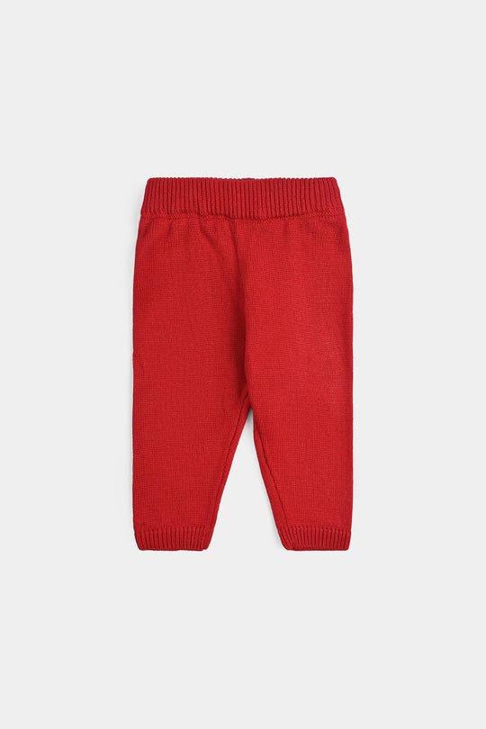 Infant Girls Acrylic Suit-Scarlet - RED