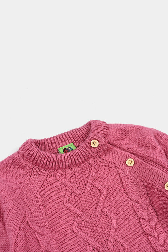 Infant Girls Acrylic Suit-Rose Pink - Rose Pink