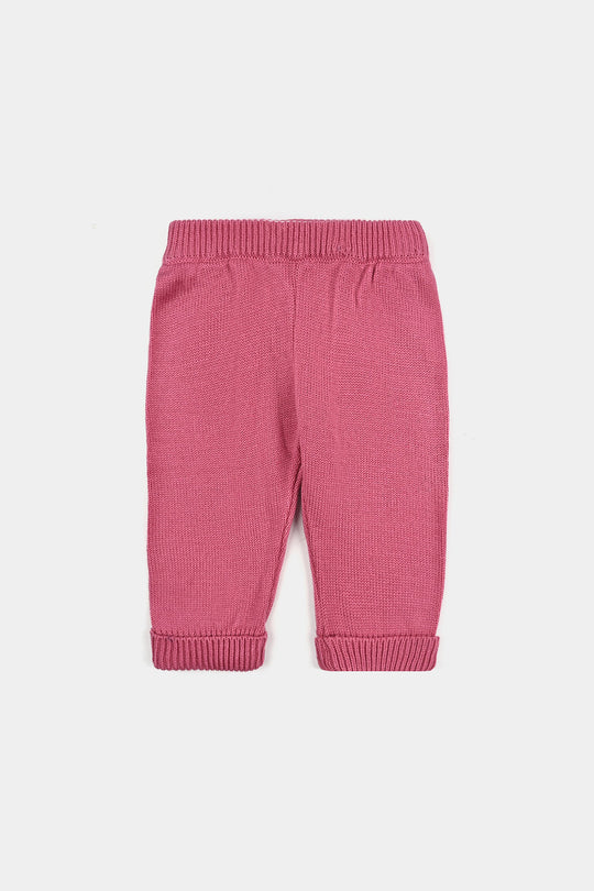 Infant Girls Acrylic Suit-Rose Pink - Rose Pink