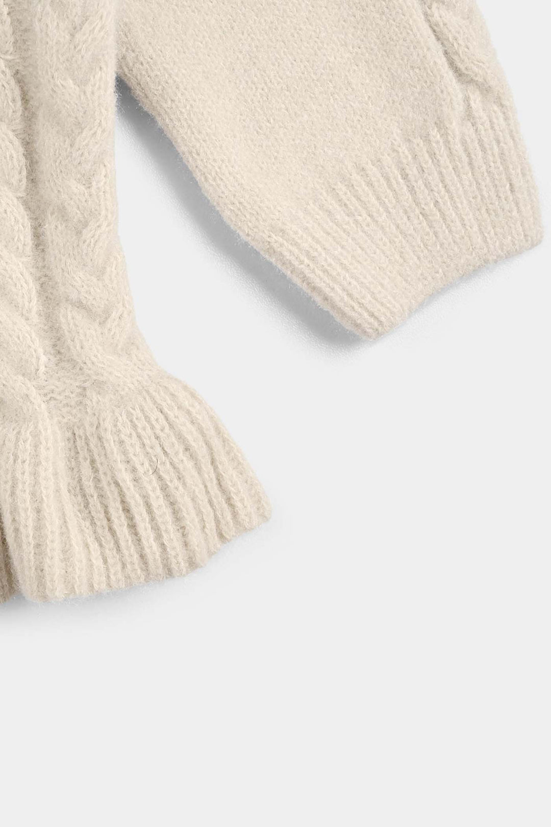 Infant Girls Acrylic-Crystal Feather Suit-Triangle - BEIGE