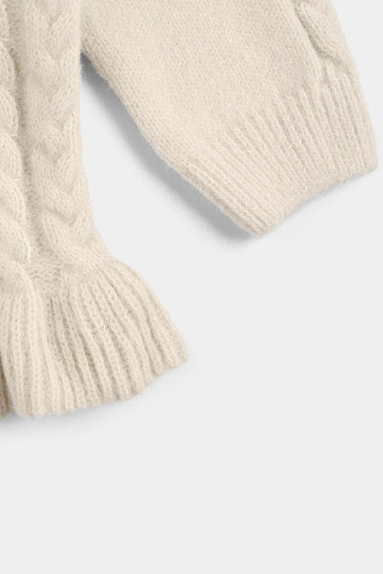 Infant Girls Acrylic-Crystal Feather Suit-Triangle - BEIGE