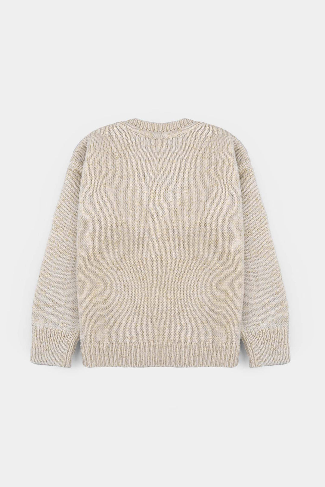 Girls Acrylic-Feather Lurex Sweater-Daisy-OFF-White