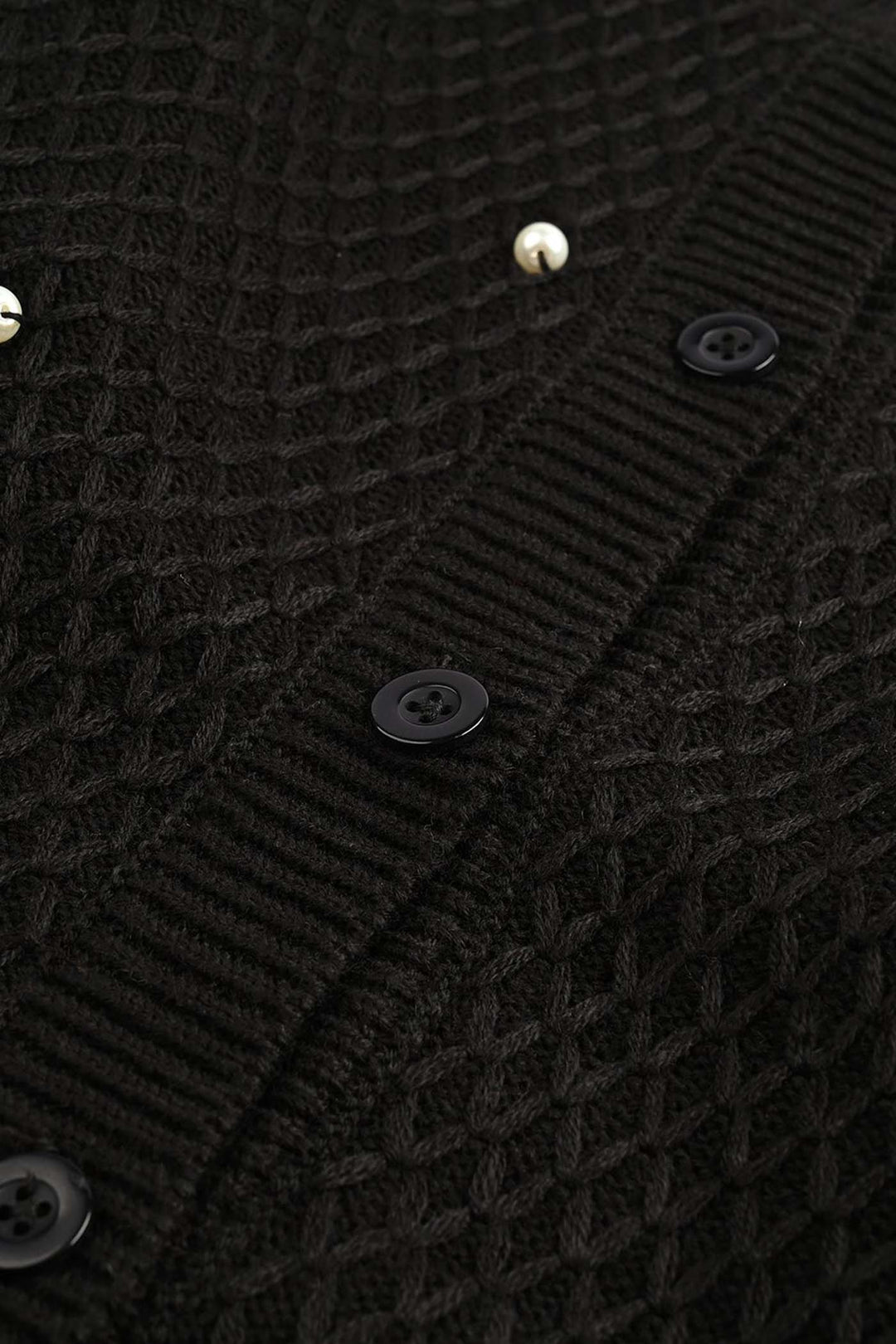 Girls Acrylic Sweater-Diamonds-BLACK