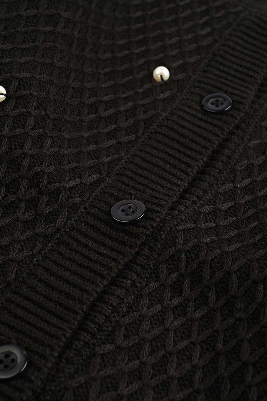 Girls Acrylic Sweater-Diamonds-BLACK