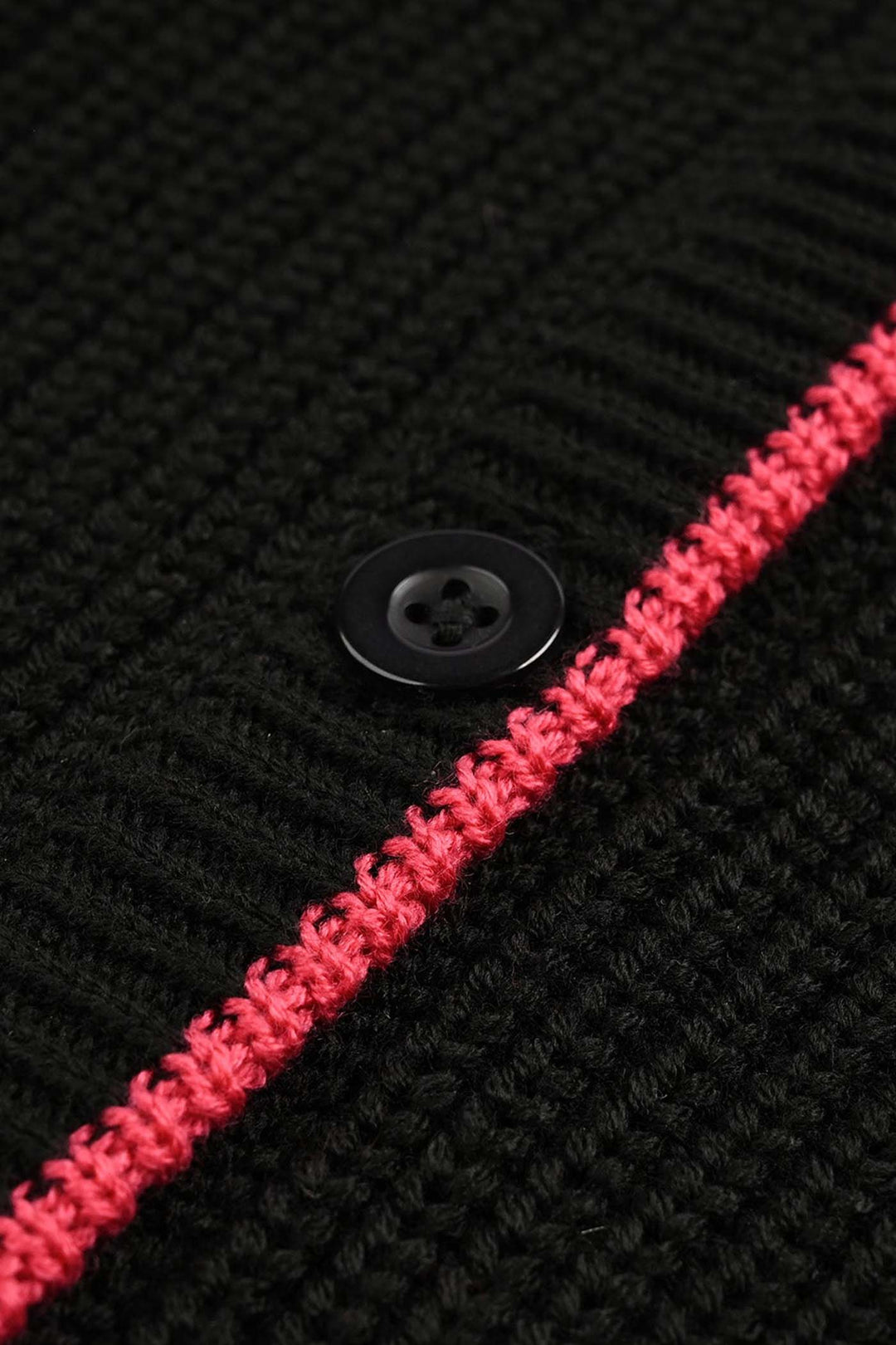 Girls Acrylic Sweater Cardigan-Black