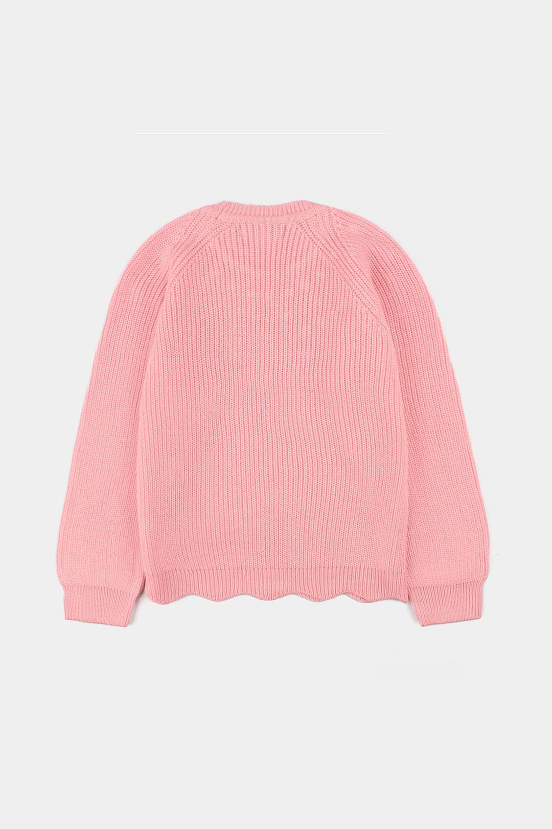 Girls Acrylic Sweater-Pearls-L.Pink