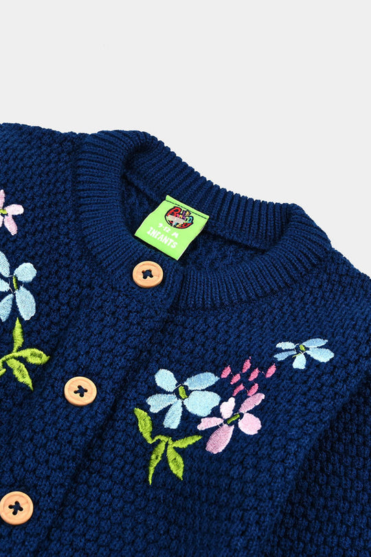 Infant Girls Acrylic Sweater Lilly - Royal Blue