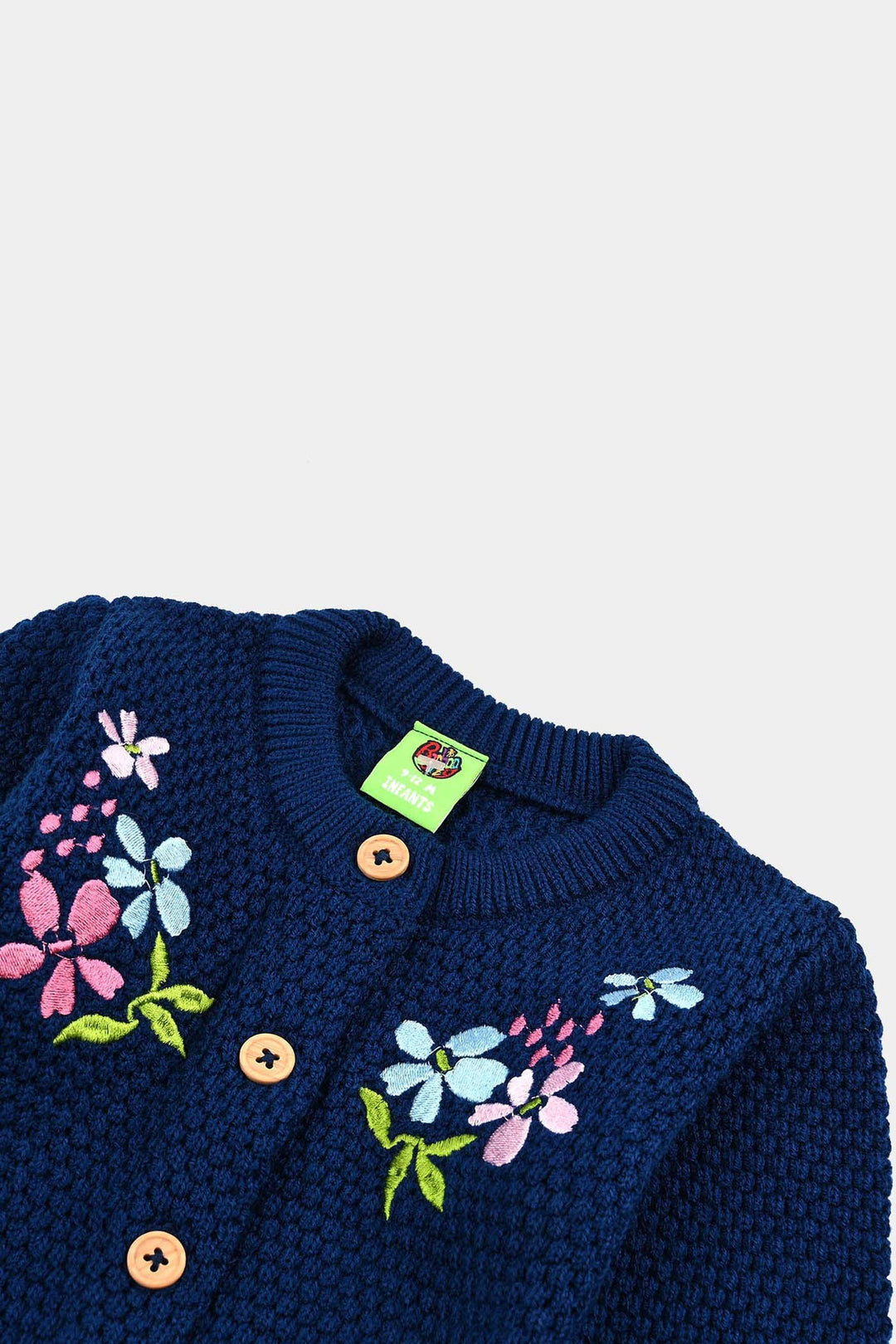 Infant Girls Acrylic Sweater-Lilly - R.Blue
