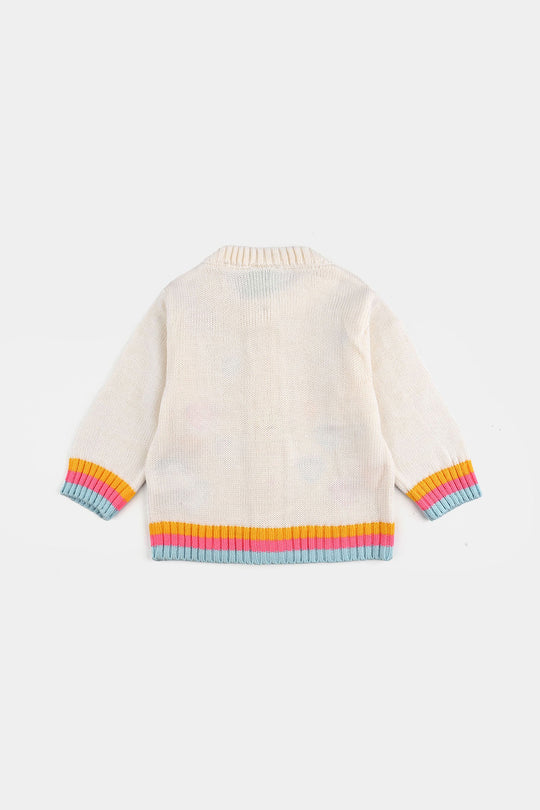Infant Girls Acrylic Sweater-Multi hearts