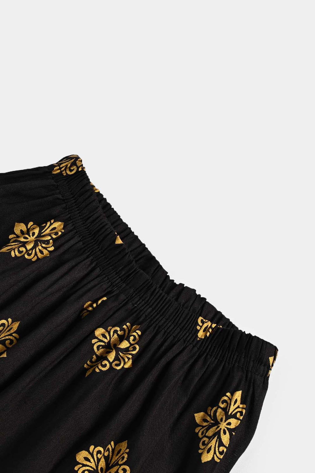 Infant Girls Cotton Printed Pant-BLACK